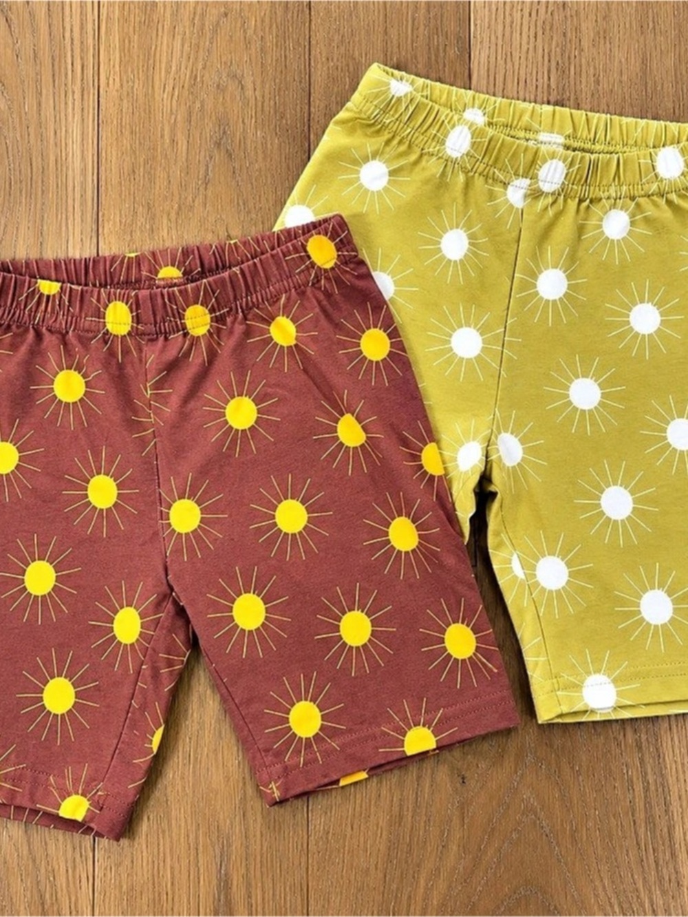 Kids Patterned Shorts Set in Red & Yellow